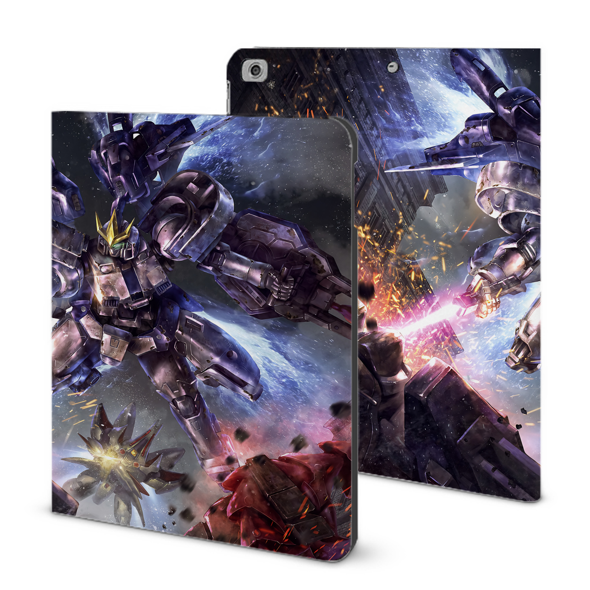 （画像用） 機動戦士ガンダム Mobile Suit Gundam IPad ケース ブック型 PUレザー TPU 耐衝撃 軽量 薄型 ペン収納なし 全面保護 IPad 各モデル対応
